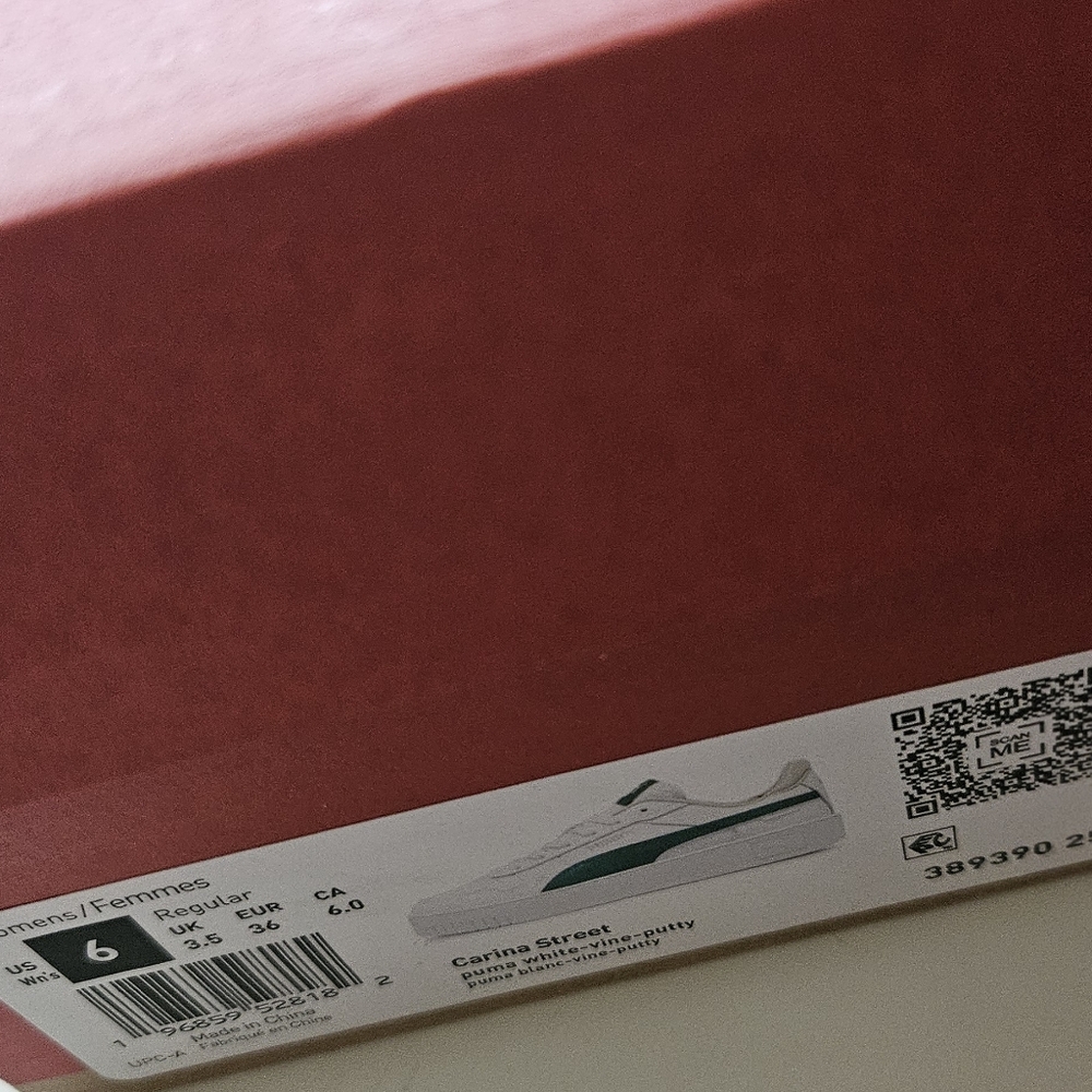 Puma White and Green Carina Sneakers - Picture 10 of 10